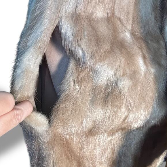 Vintage 60s A Herman Furs Brown Mink Fur Coat Mid Length Lined Classic Luxury - Picture 5 of 16